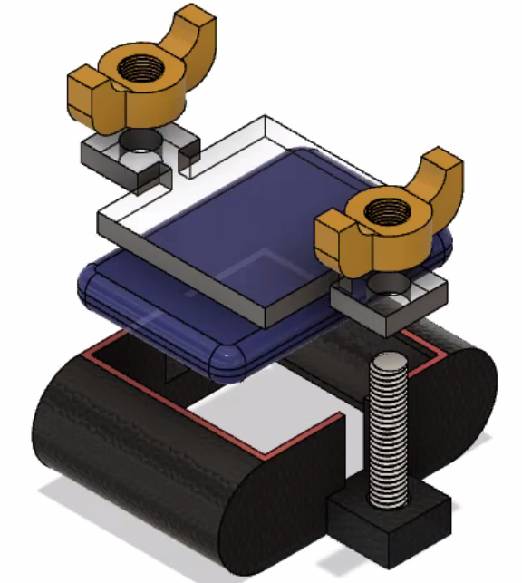RIDGE sensor array exploded CAD diagram showing layer construction